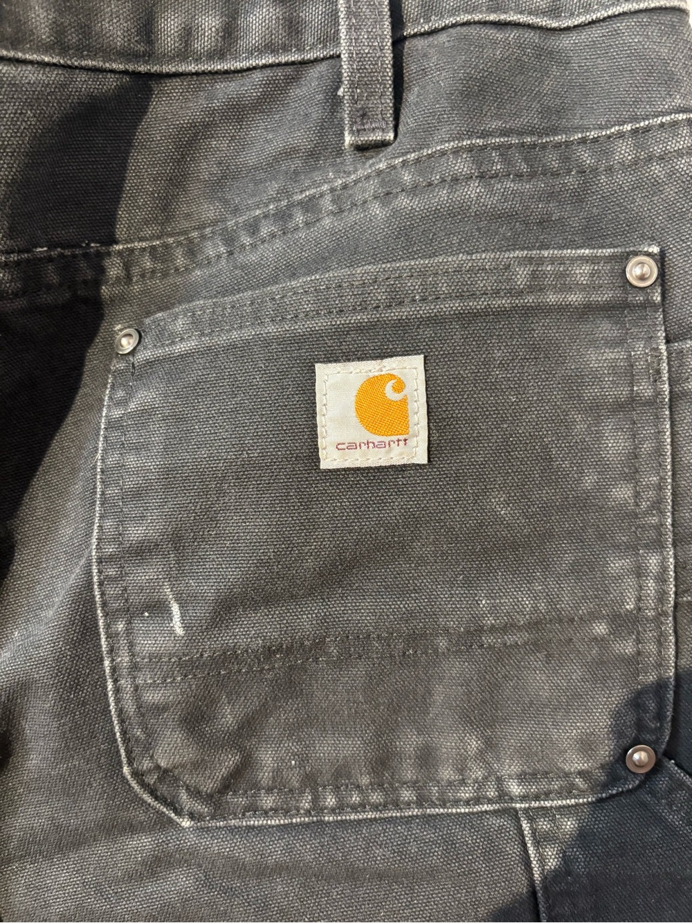 Carhartt Men's Black Relaxed Canvas Jeans with Logo Patch